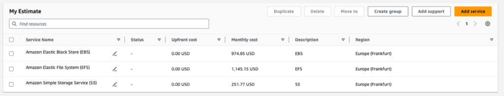 Storage price comparison | ORBIT